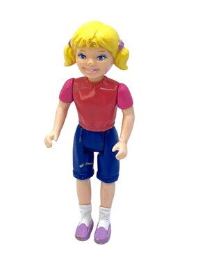 Playskool Dollhouse Hasbro Blonde Girl Sister Pink Shirt Blue Shorts